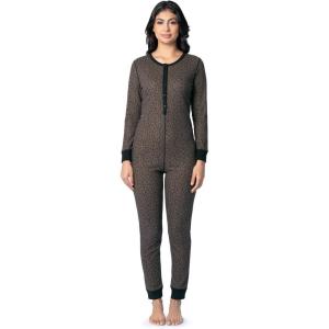 imageFruit of the Loom womens Micro Waffle Premium Thermal Union SuitCheetah Print