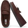 imageFruit of the Loom Mens Moccasin IndoorOutdoor Slipper Memory Foam Sherpa Lined Large BrownBrown