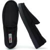 imageFruit of the Loom Mens Moccasin Slippers  Memory Foam Indoor Outdoor House Shoes Cozy Fuzzy Footwear for Men Dad Husband Christmas Gift NonSlip Suede DesignBlack