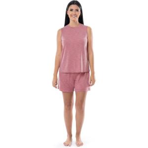 imageFruit of the Loom womens Breathable Tank Top and Short 2 Piece Sleep SetAntique Blush Heather