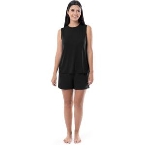 imageFruit of the Loom womens Breathable Tank Top and Short 2 Piece Sleep SetBlack