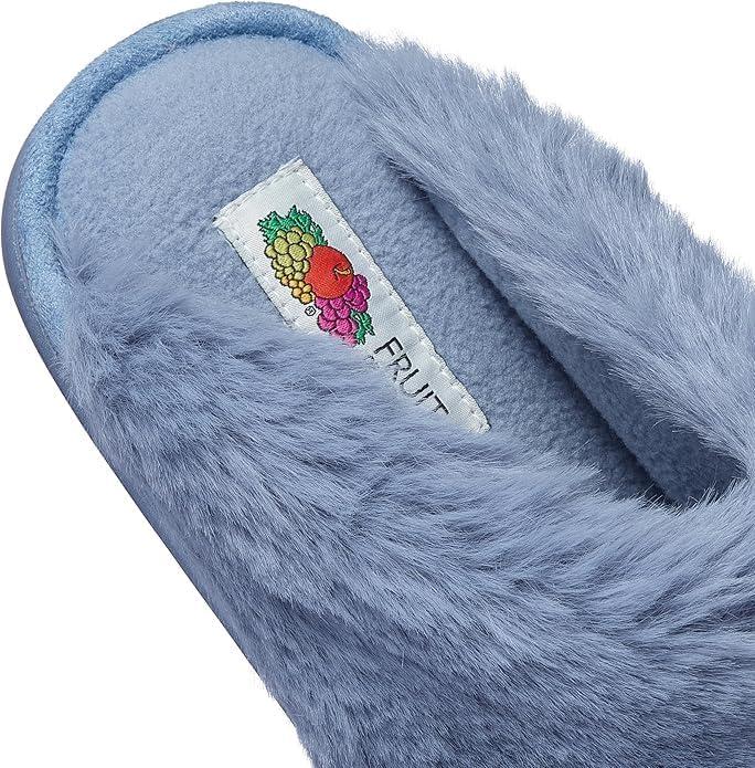 imageFruit of the Loom Womens Slipper Chenille WFur Cuff ClogBlue