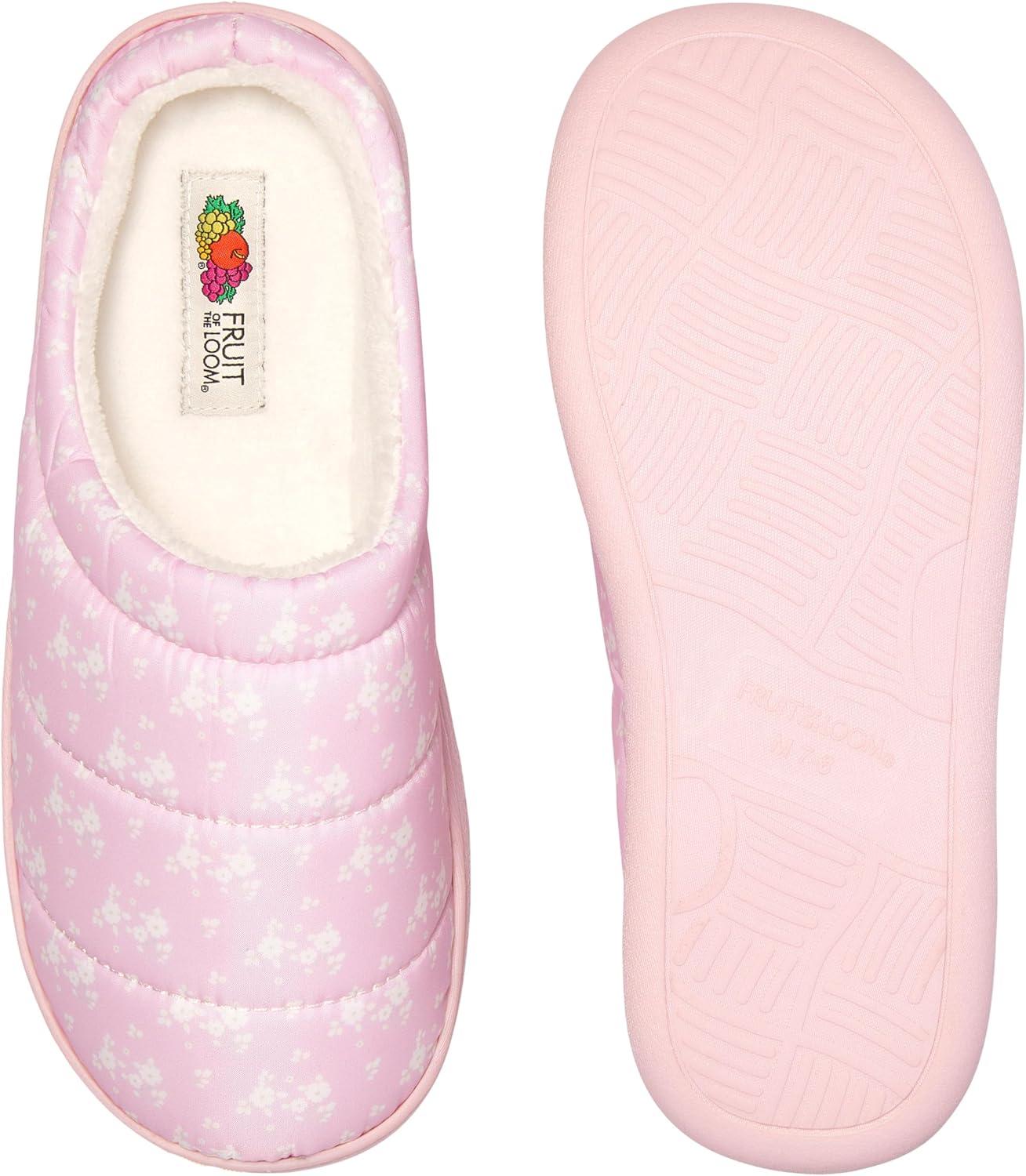 imageFruit of the Loom Womens Slipper Zapatos Cmodos Ditsy Floral Clog IndoorOutdoorBlush