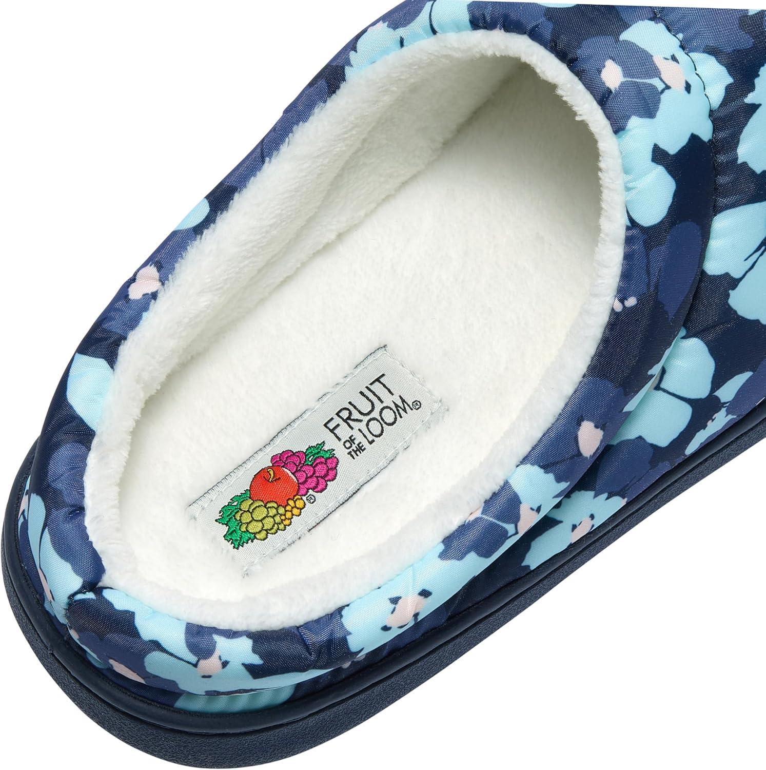 imageFruit of the Loom Womens Slipper Zapatos Cmodos Ditsy Floral Clog IndoorOutdoorNavy