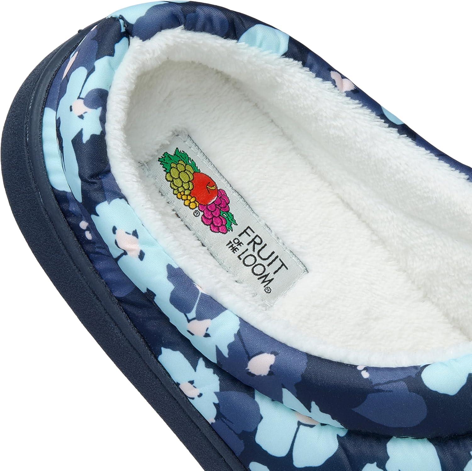 imageFruit of the Loom Womens Slipper Zapatos Cmodos Ditsy Floral Clog IndoorOutdoorNavy