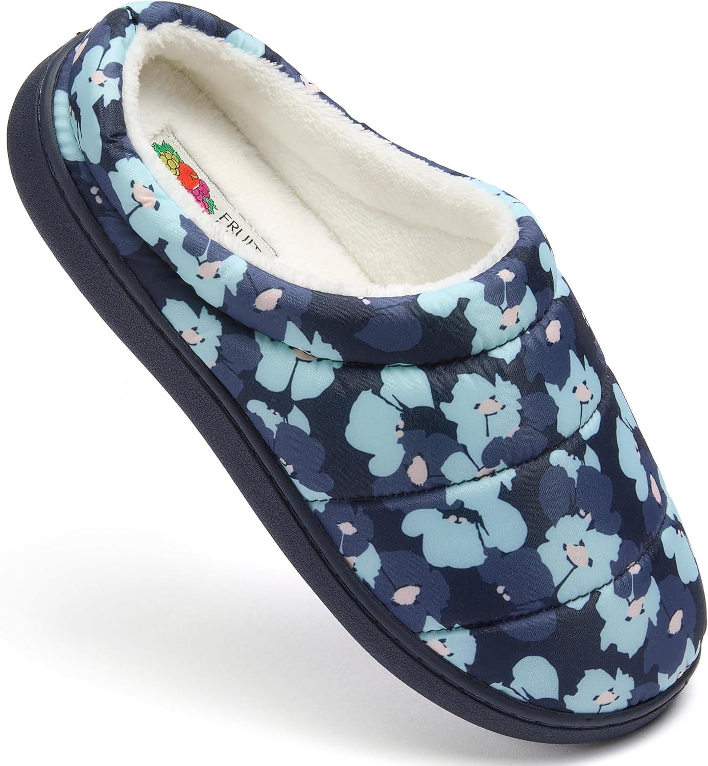 imageFruit of the Loom Womens Slipper Zapatos Cmodos Ditsy Floral Clog IndoorOutdoorNavy