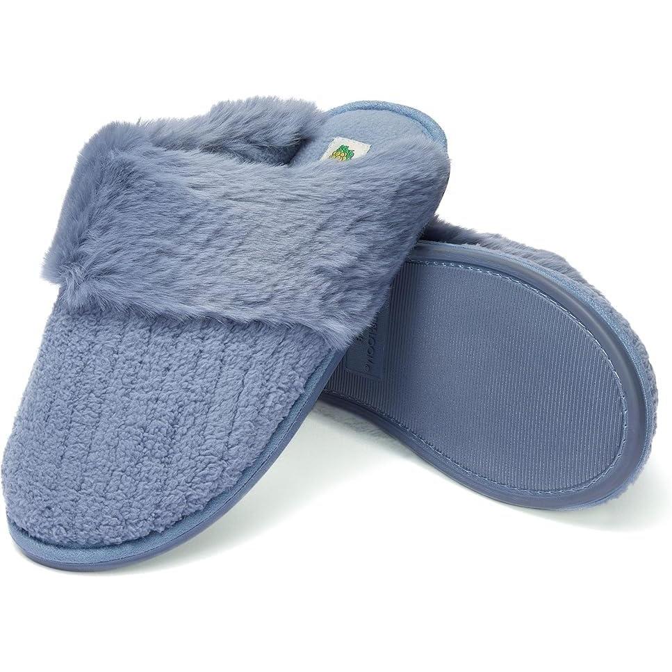 imageFruit of the Loom Womens Slipper Chenille WFur Cuff ClogBlue