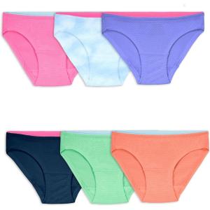 imageFruit of the Loom Girls Breathable UnderwearBikini  6 Pack  Assorted Fashion