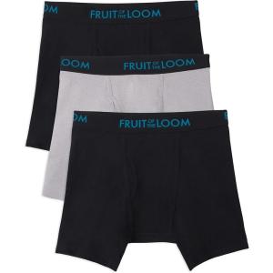 imageFruit of the Loom Mens Micro Mesh Boxer BriefsCotton Mesh  BlackGrey