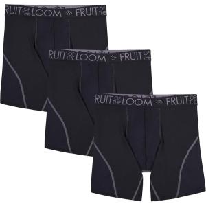 imageFruit of the Loom Mens Micro Mesh Boxer BriefsPerformance Stretch  Black