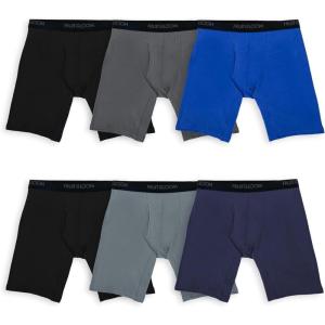 imageFruit of the Loom mens 4way Stretch Boxer Briefs  Lightweight ampamp Moisture Wicking Underwear  Long Leg Regular Leg ampamp TrunkLong Leg  Cotton Stretch  Colors May Vary