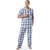 imageFruit of the Loom mens Extra Soft Woven Poplin Pajama Sleep SetBlue Check