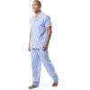 imageFruit of the Loom mens Extra Soft Woven Poplin Pajama Sleep SetBlue Stripe