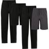 imageFruit of the Loom Mens Sleep Pajama Pants and Shorts 4PackBlackCharcoalBlackBlack