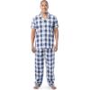 imageFruit of the Loom mens Extra Soft Woven Poplin Pajama Sleep SetBlue Check