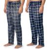 imageFruit of the Loom mens Microsuede Fleece Sleep Pajama Pants 2packNavyGreen Plaid