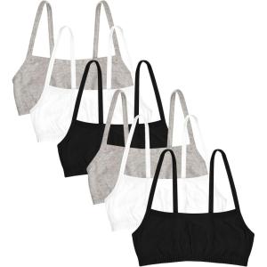 imageFruit of The Loom Girls Cotton Spaghetti Strap Sport BraHeather GreyBlack HueWhite