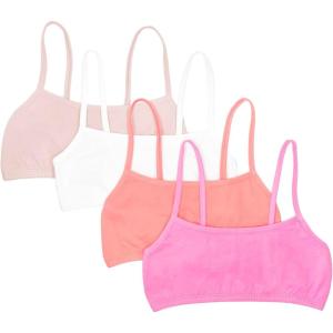 imageFruit of The Loom Girls Cotton Spaghetti Strap Sport BraMiami PinkSunset CoralRose ShadowWhite