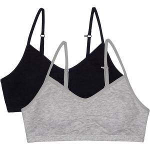 imageFruit of the Loom Girls Bra with Removable Cookies 2PackBlack HueHeather Grey