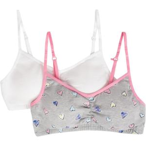 imageFruit of the Loom Girls Bra with Removable Cookies 2PackHeart PatchWhite