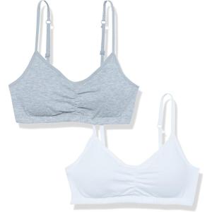 imageFruit of the Loom Girls Bra with Removable Cookies 2PackWhiteHeather Grey