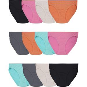imageFruit of the Loom Womens Breathable Underwear Moisture Wicking Keeps You Cool ampamp Comfortable Available in Plus SizeMicro Mesh  Bikini  12 Pack  Colors May Vary
