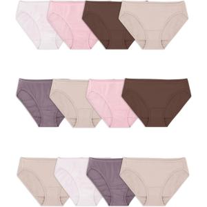 imageFruit of the Loom womens Eversoft Cotton Underwear Multipacks Tag Free ampamp Breathable Available in Plus SizeBikini  Assorted Body Tones