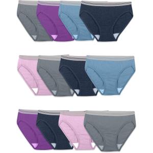 imageFruit of the Loom womens Eversoft Cotton Underwear Multipacks Tag Free ampamp Breathable Available in Plus SizeBikini  GreyBluePurple