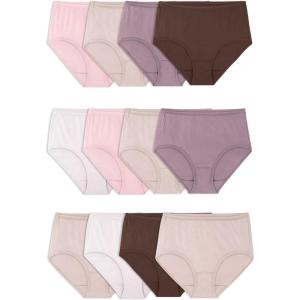 imageFruit of the Loom womens Eversoft Cotton Underwear Multipacks Tag Free ampamp Breathable Available in Plus SizeBrief  Assorted Body Tones