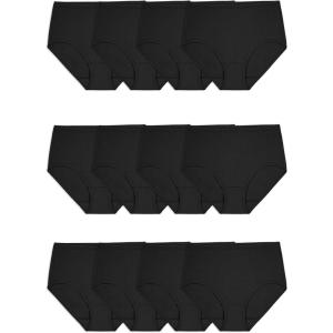 imageFruit of the Loom womens Eversoft Cotton Underwear Multipacks Tag Free ampamp Breathable Available in Plus SizeBrief  Black