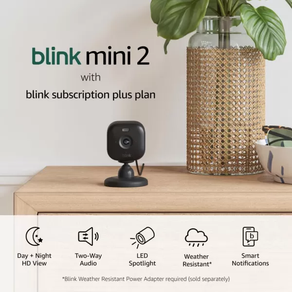 imageBlink Mini 2 Newest Model  Stay connected to your home and pets with plugin smart security  2 camera system WhiteBlack