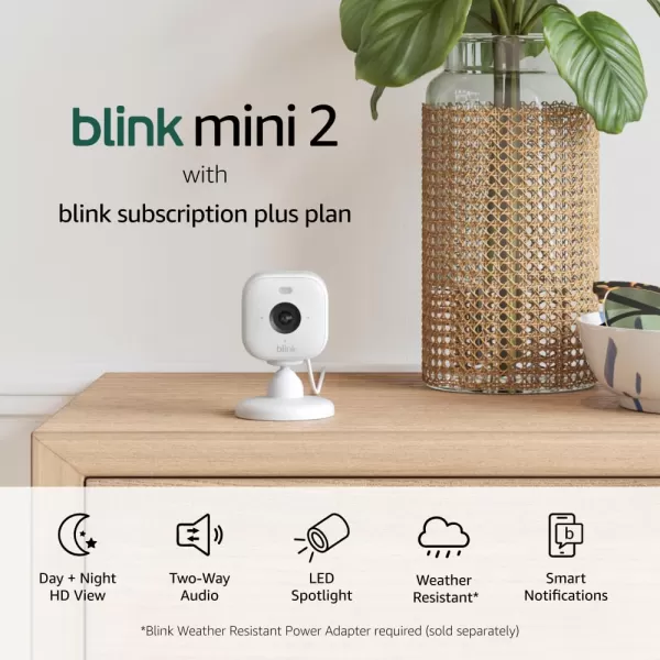 imageBlink Mini 2 Newest Model  Stay connected to your home and pets with plugin smart security  2 camera system WhiteWhite