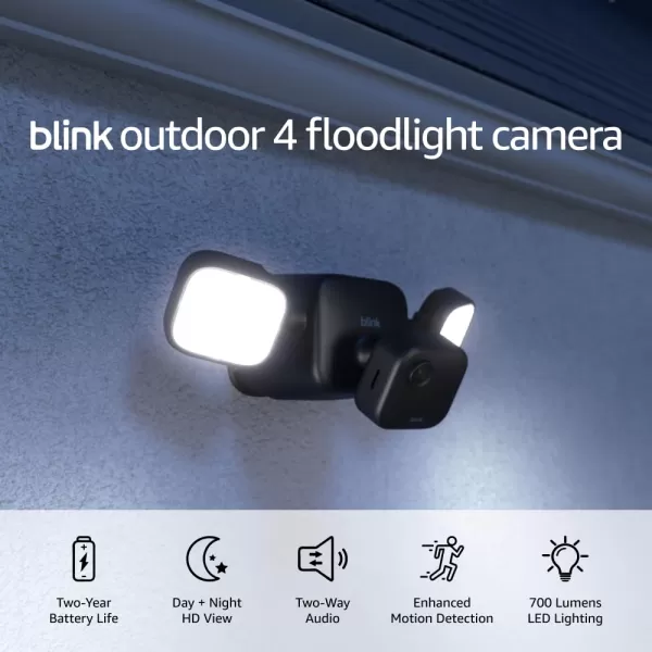 imageBlink Outdoor 4 Floodlight Camera newest model Wirefree smart security camera 700 lumens twoyear battery life HD live view enhanced motion detection Works with Alexa 1 camera system1 Camera System