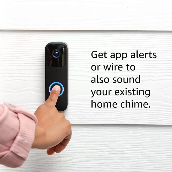 imageBlink Video Doorbell  Sync Module 2  Twoyear battery life Twoway audio HD video motion and chime app alerts and Alexa enabled  wired or wirefree BlackWhite