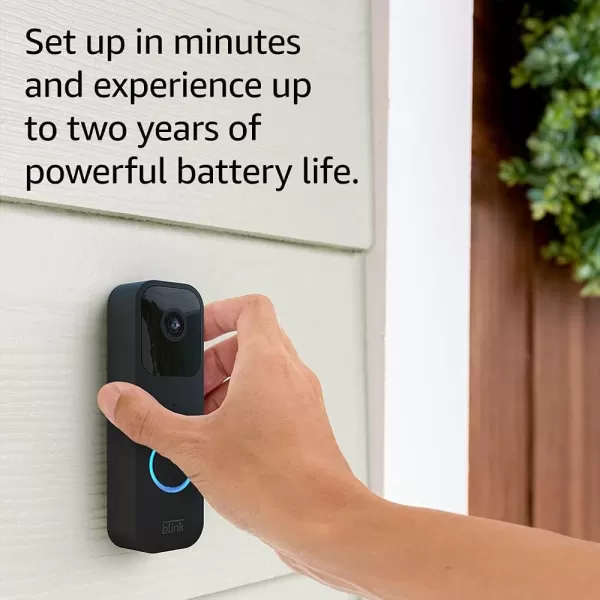 imageBlink Video Doorbell  Sync Module 2  Twoyear battery life Twoway audio HD video motion and chime app alerts and Alexa enabled  wired or wirefree BlackWhite