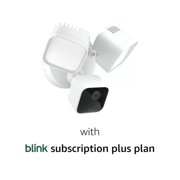 imageBlink Wired Floodlight Camera  Smart security camera 2600 lumens HD live view enhanced motion detection builtin siren Works with Alexa  1 camera BlackWhite
