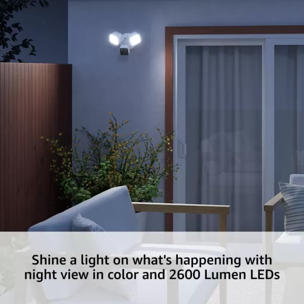 imageBlink Wired Floodlight Camera  Smart security camera 2600 lumens HD live view enhanced motion detection builtin siren Works with Alexa  1 camera BlackWhite