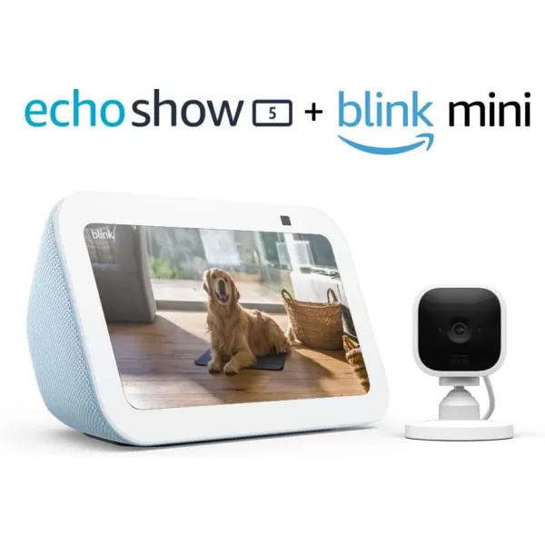 imageEcho Show 5 3rd Gen with Blink Mini  Cloud BlueCloud Blue