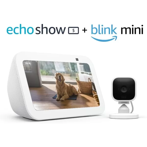 imageEcho Show 5 3rd Gen with Blink Mini  Cloud BlueGlacier White