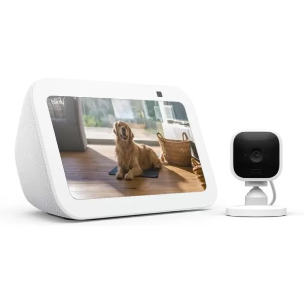 imageEcho Show 5 3rd Gen with Blink Mini  Cloud BlueGlacier White