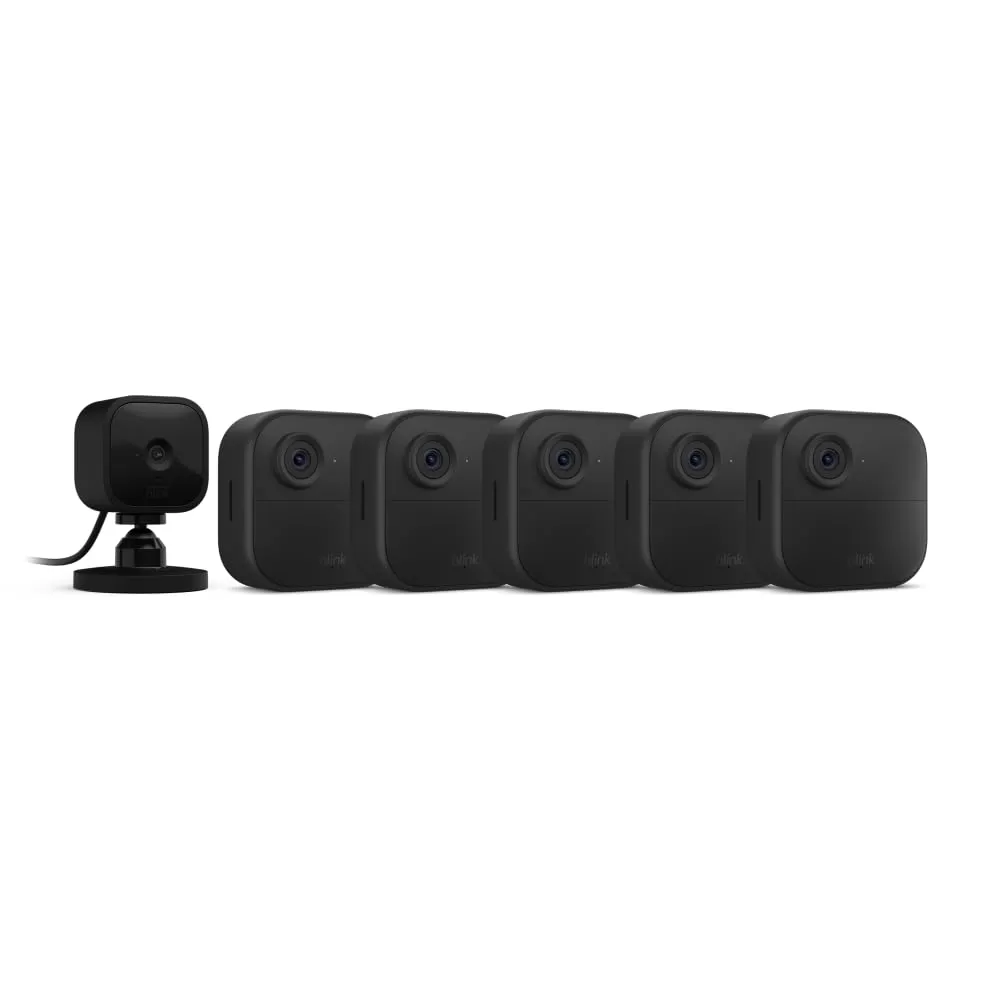 imageBlink Outdoor 4 4th Gen  Blink Mini  Smart security camera twoway talk HD live view motion detection set up in minutes Works with Alexa  3 camera system  Mini WhiteBlack