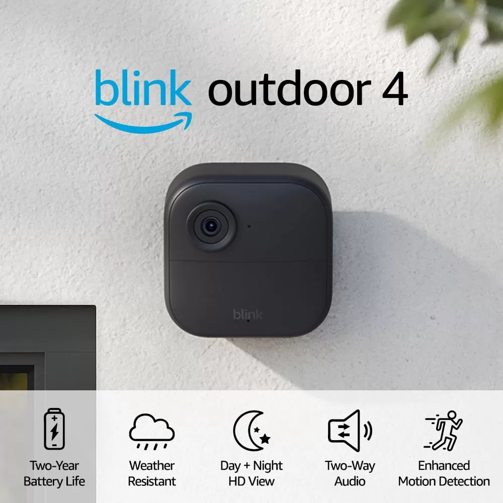imageBlink Outdoor 4 4th Gen  Blink Mini  Smart security camera twoway talk HD live view motion detection set up in minutes Works with Alexa  3 camera system  Mini WhiteBlack