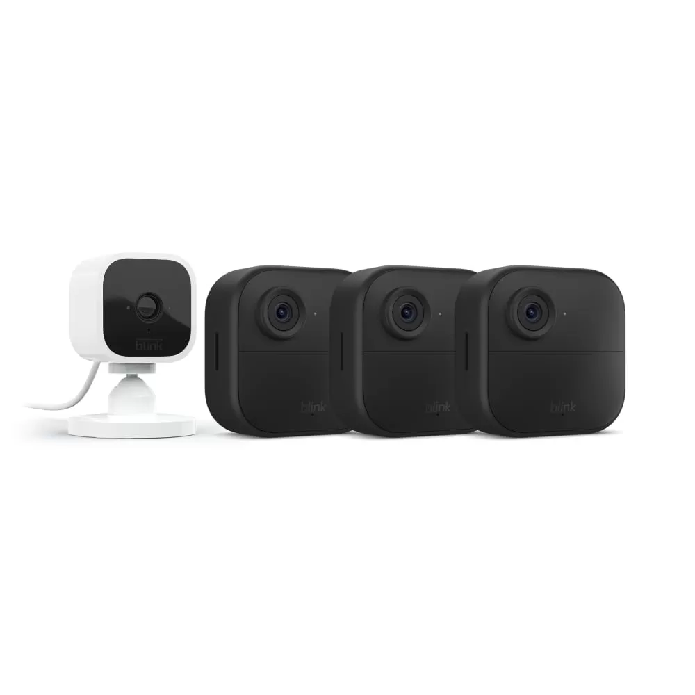 imageBlink Outdoor 4 4th Gen  Blink Mini  Smart security camera twoway talk HD live view motion detection set up in minutes Works with Alexa  3 camera system  Mini WhiteWhite