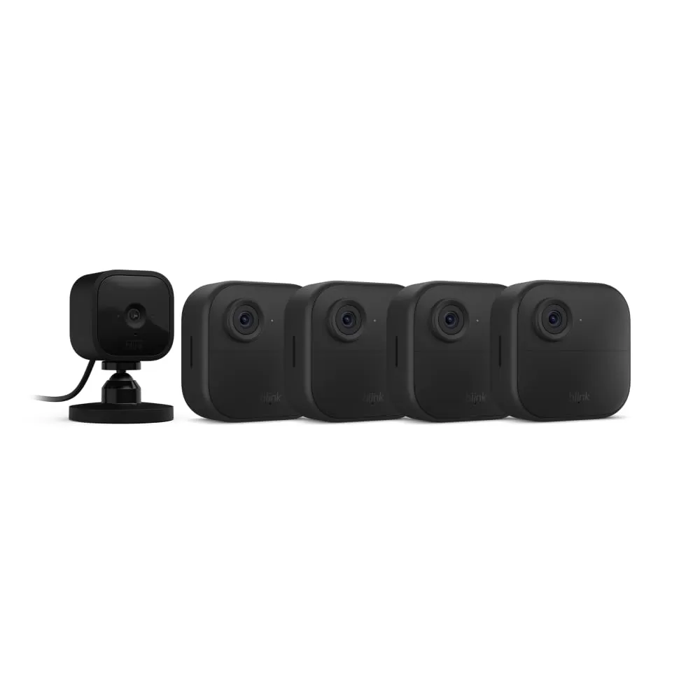 imageBlink Outdoor 4 4th Gen  Blink Mini  Smart security camera twoway talk HD live view motion detection set up in minutes Works with Alexa  3 camera system  Mini WhiteBlack