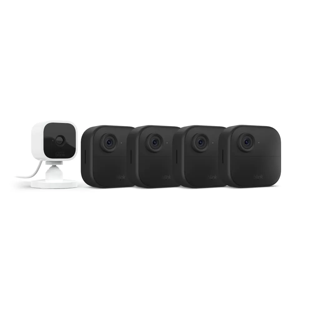 imageBlink Outdoor 4 4th Gen  Blink Mini  Smart security camera twoway talk HD live view motion detection set up in minutes Works with Alexa  3 camera system  Mini WhiteWhite