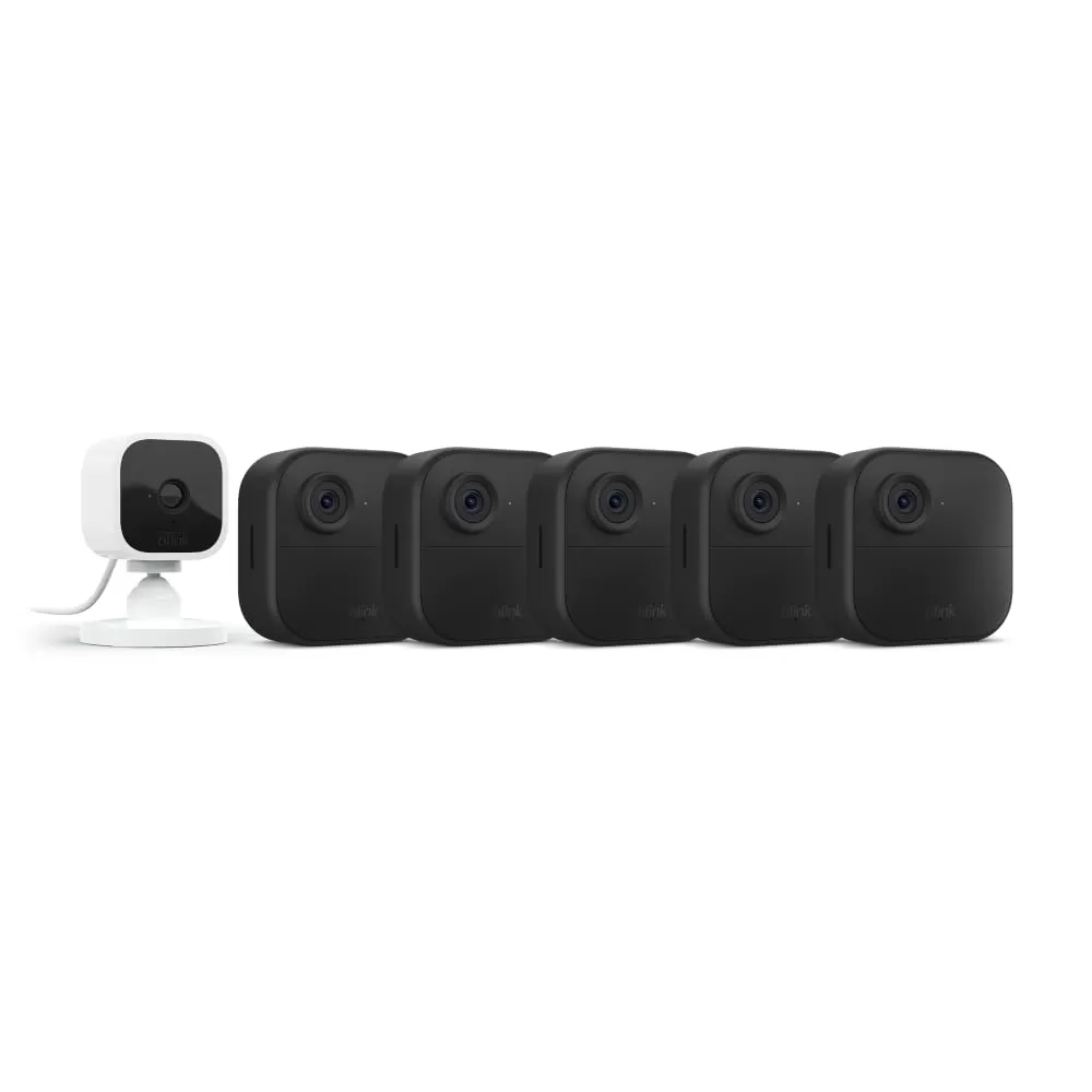imageBlink Outdoor 4 4th Gen  Blink Mini  Smart security camera twoway talk HD live view motion detection set up in minutes Works with Alexa  3 camera system  Mini WhiteWhite