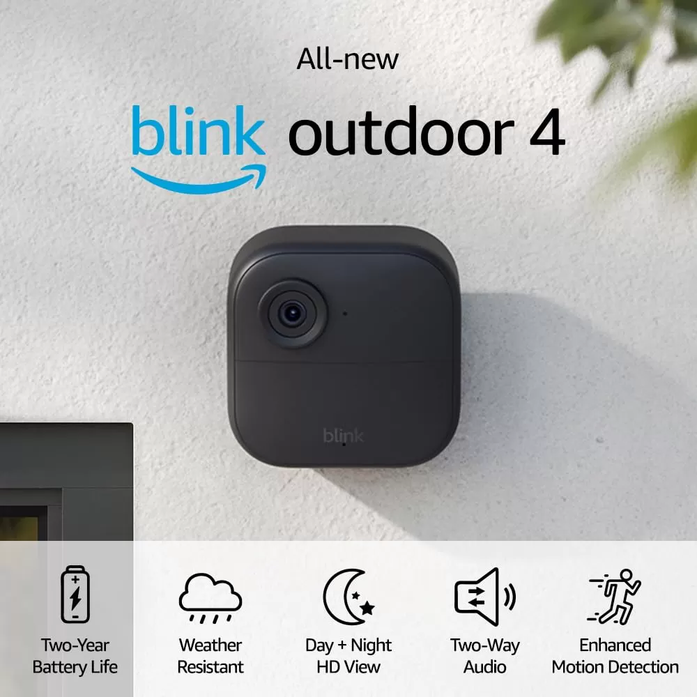 imageBlink Outdoor 4 4th Gen  Blink Mini  Smart security camera twoway talk HD live view motion detection set up in minutes Works with Alexa  3 camera system  Mini WhiteWhite