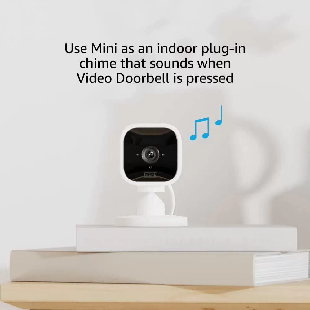 imageBlink Video Doorbell Black  Mini Camera White  TwoWay Audio HD Video Motion and Chime Alerts  Works with AlexaWhite