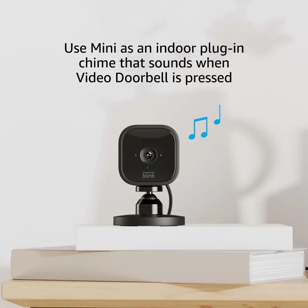 imageBlink Video Doorbell Black  Mini Camera White  TwoWay Audio HD Video Motion and Chime Alerts  Works with AlexaWhite