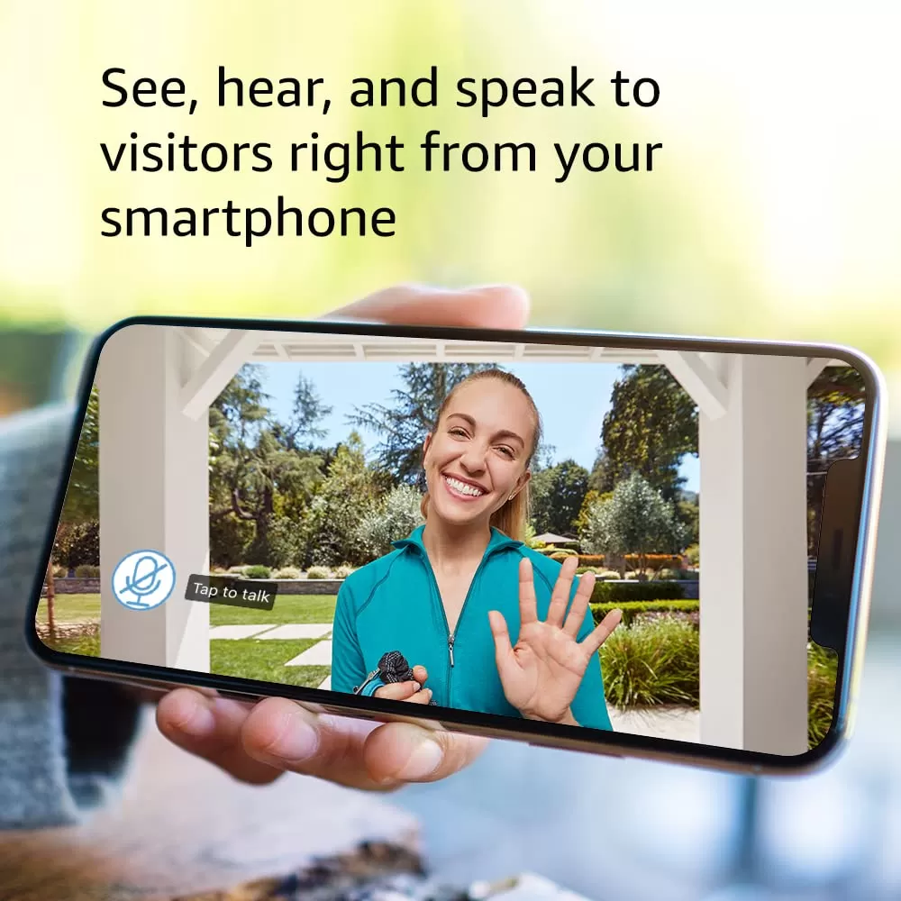 imageBlink Video Doorbell Black  Mini Camera White  TwoWay Audio HD Video Motion and Chime Alerts  Works with AlexaWhite